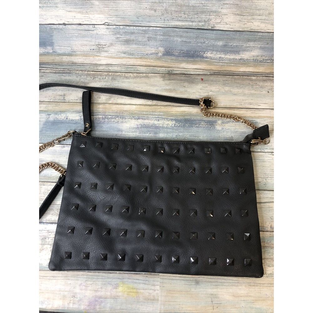 Gray Pyramid studs Crossbody Bag Purse Leather Unbranded‎ NWOT Zipper